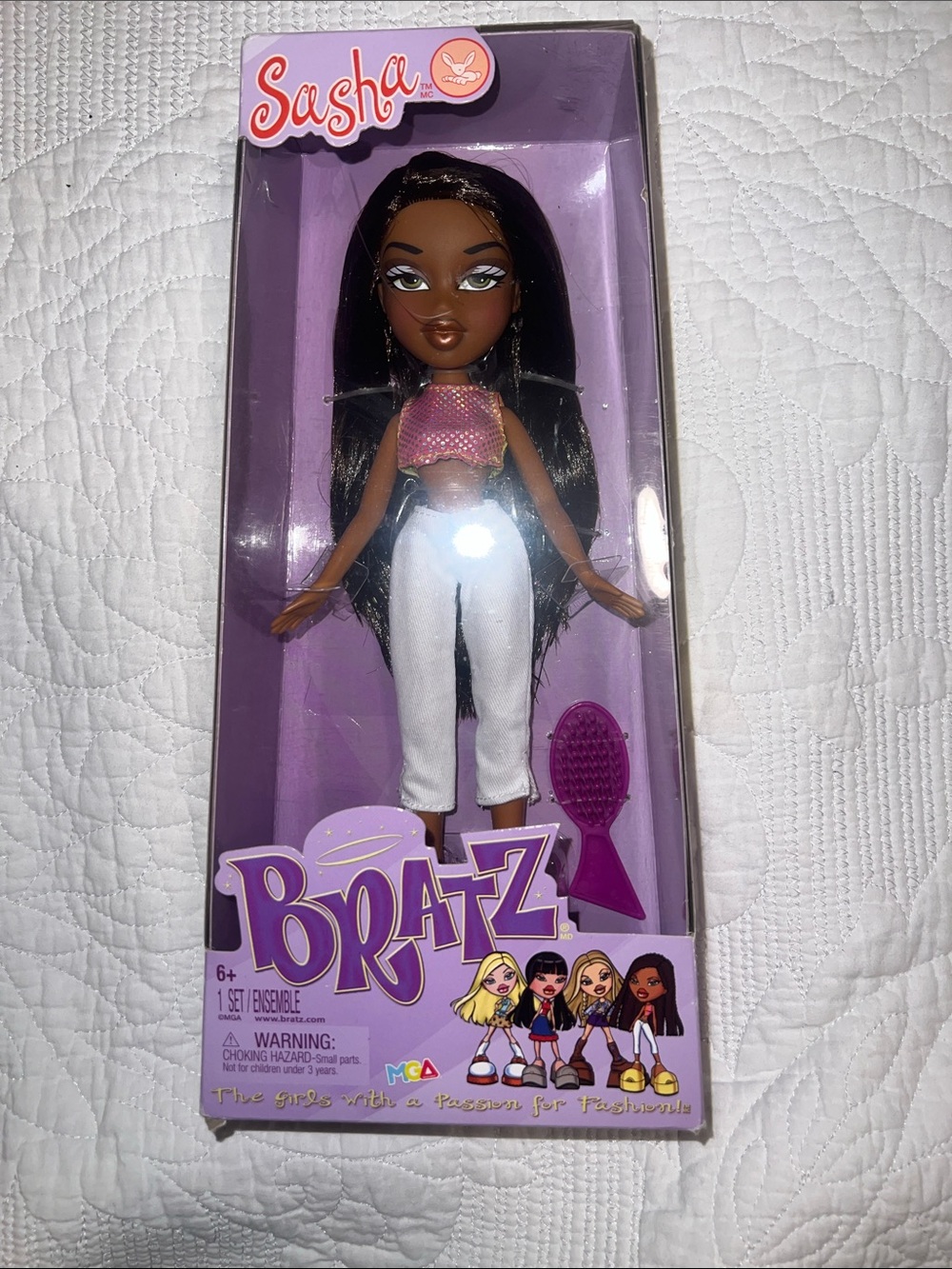Bratz Sasha Fashion Doll in Pink Top & White Pants